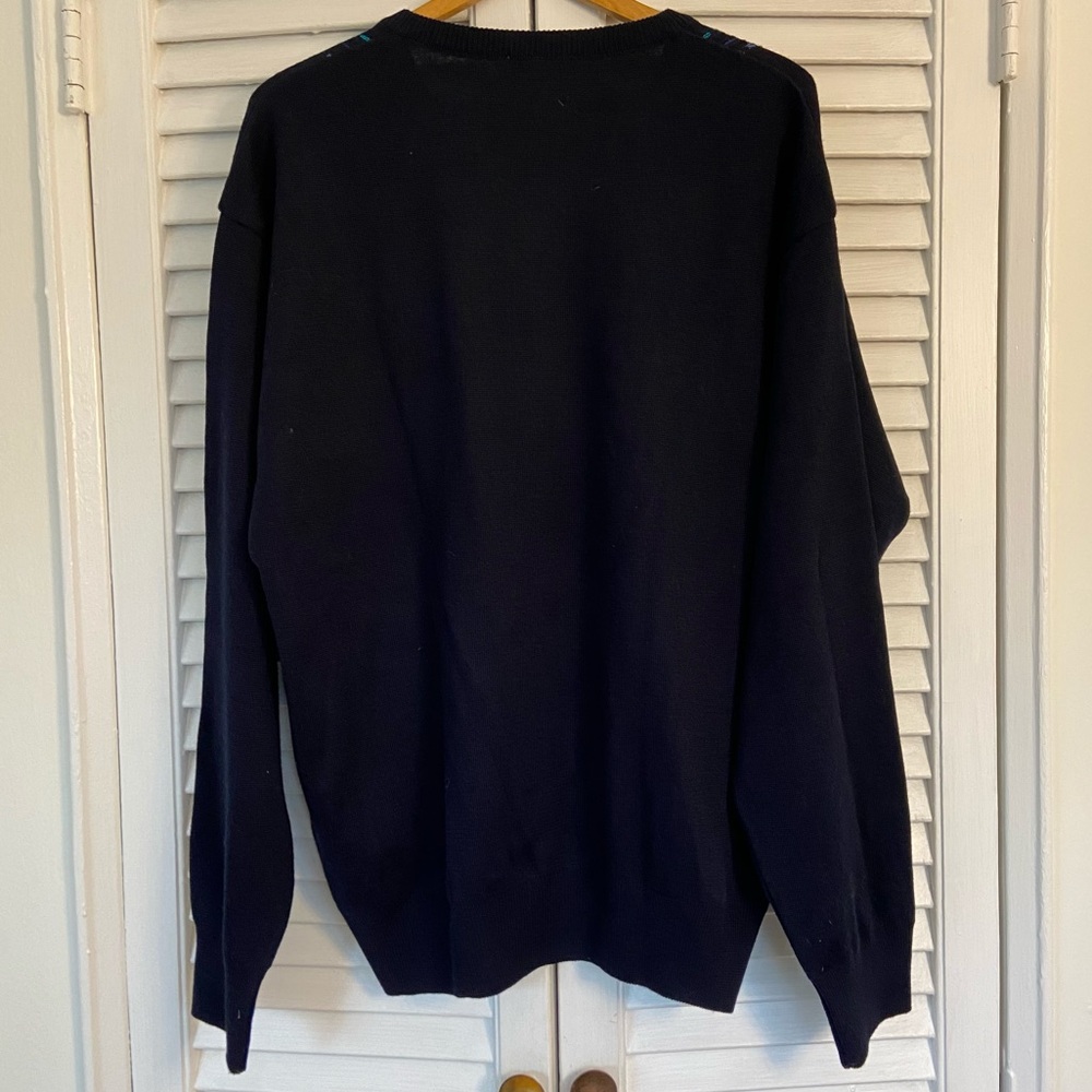 {Gabicci} NWT Vintage Blue Wool Blend V-Neck Pullover Sweater - XXL - Picture 9 of 9